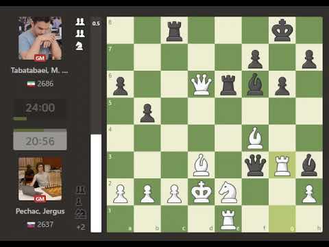 Jergus Pechac VS M Amin Tabatabaei. 2023-tata-steel-chess-challengers ROUND  02 